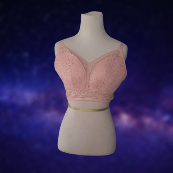NWOT knix wireless lace bustier rose water size XXL longline - Picture 1 of 16